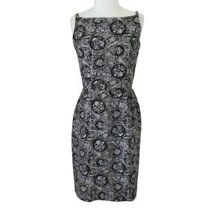 vtg 70s MR SIMON medallion print sheath dress M